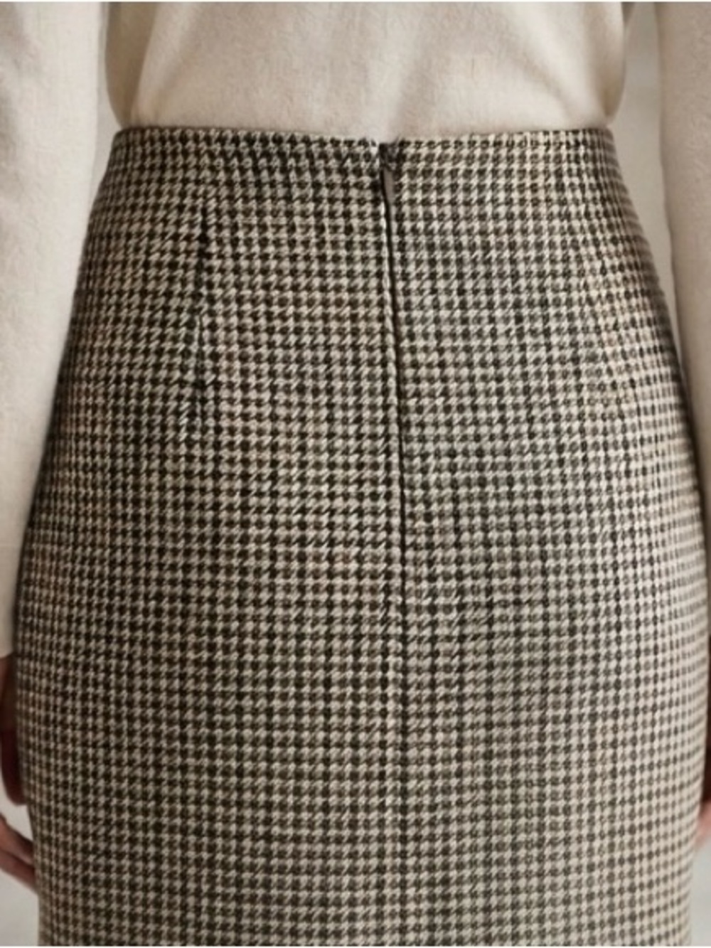 Piazza Sempione Knee-Length Wool Pencil Skirt Houndstooth Size 4 - Picture 4 of 13